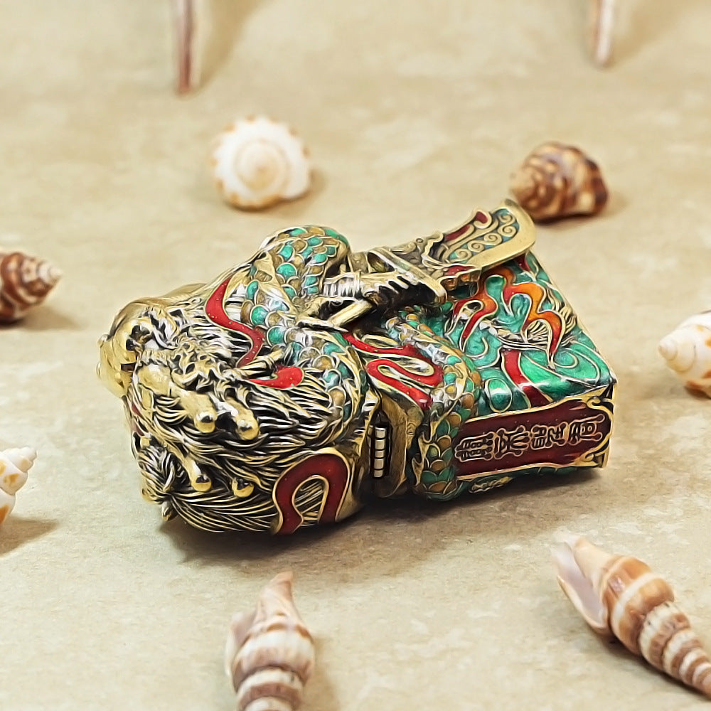 Zippo Silver and Gold Case Set Guan Yu God of War - CM26