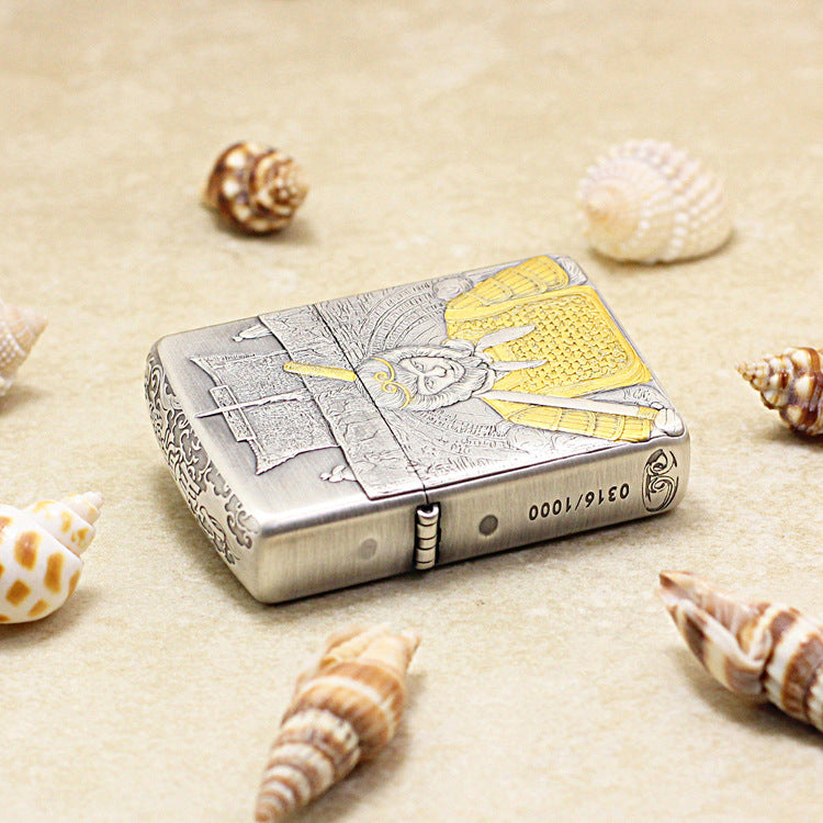 Zippo Silver and Gold Deep Carved Monkey King Figure - SC13