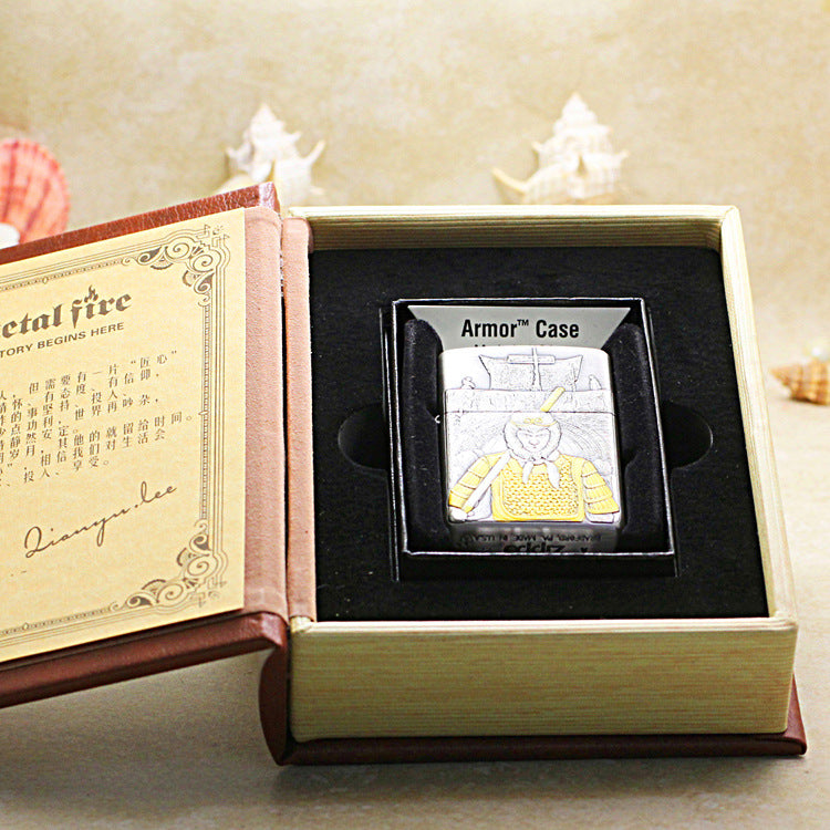 Zippo Silver and Gold Deep Carved Monkey King Figure - SC13