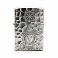 Zippo Textured Silver Plated Relief Carved Guanyin Bodhisattva - SC14