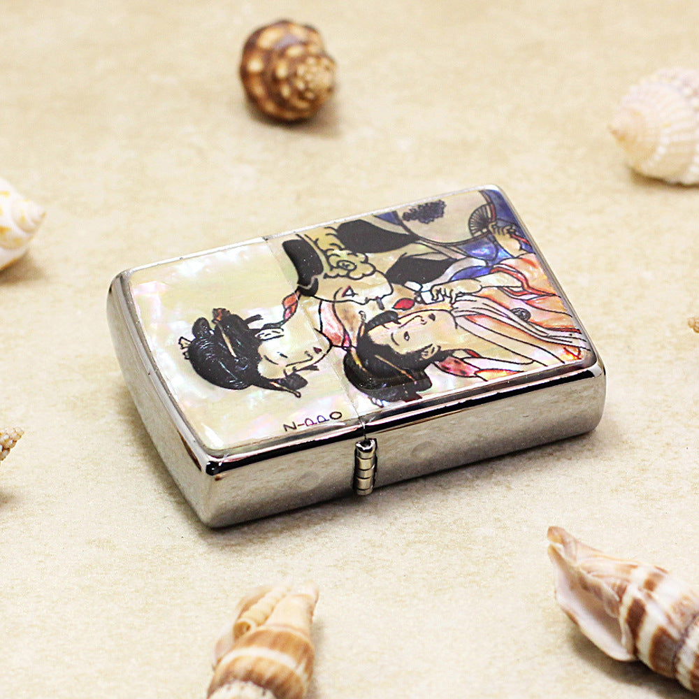 Zippo Three Geishas Mother-of-Pearl Inlay (Shell Beauty Series) - JP08