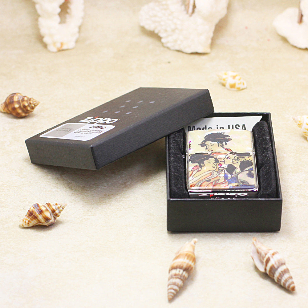 Zippo Three Geishas Mother-of-Pearl Inlay (Shell Beauty Series) - JP08