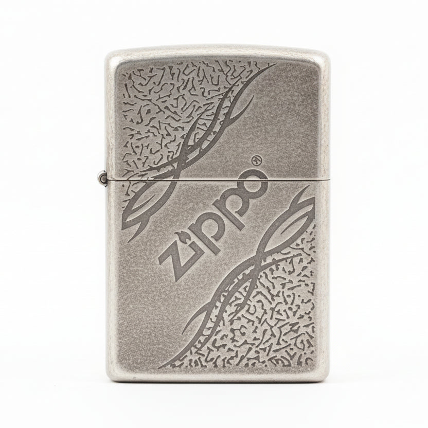 Zippo Tribal Logo Antique Silver - KR09