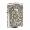 Zippo Two-Tone Deep Carved Imperial Dragon and Fortune Symbol - SC27