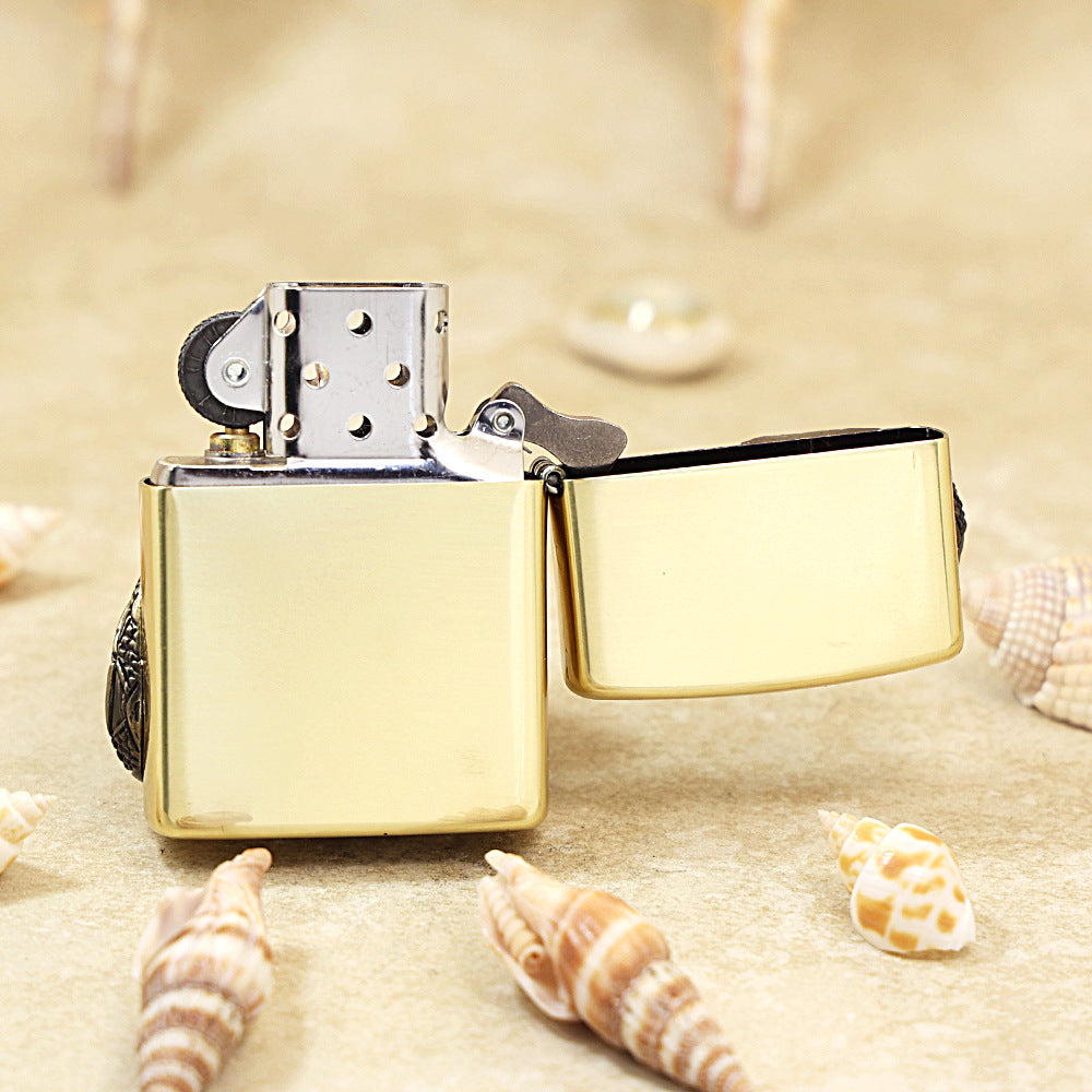 Zippo Venomous Snake Emblem Antique Brass - JP49