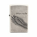 Zippo Antique Silver Fly Higher Angel Wing Edition - KR18
