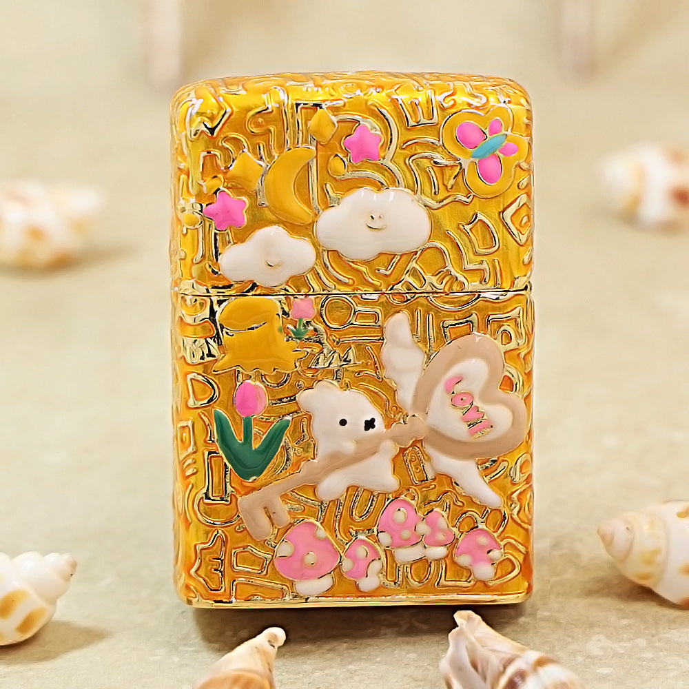 Zippo Gold-Plated Shell Case Enjoy Life Bear - CM71