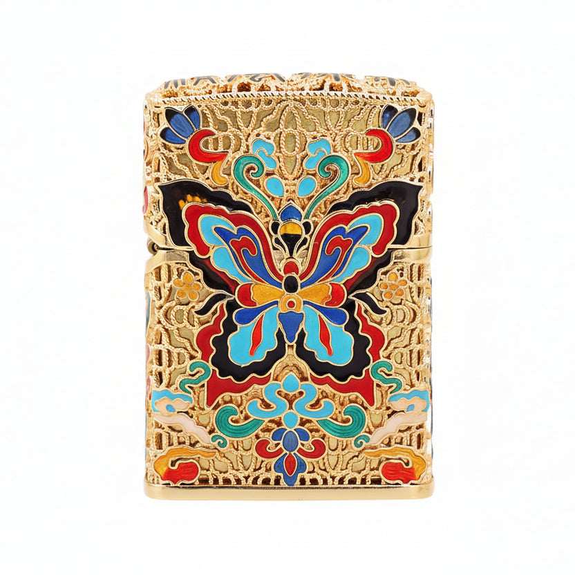 Zippo Gold-Plated Shell Cloisonné Dunhuang Dream Butterfly - CM78