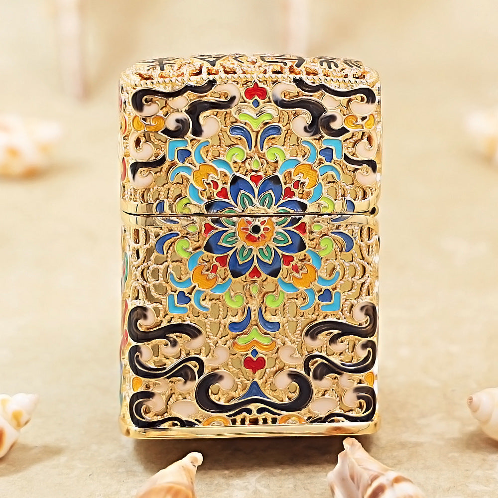 Zippo Gold-Plated Shell Cloisonné Dunhuang Dream Butterfly - CM78