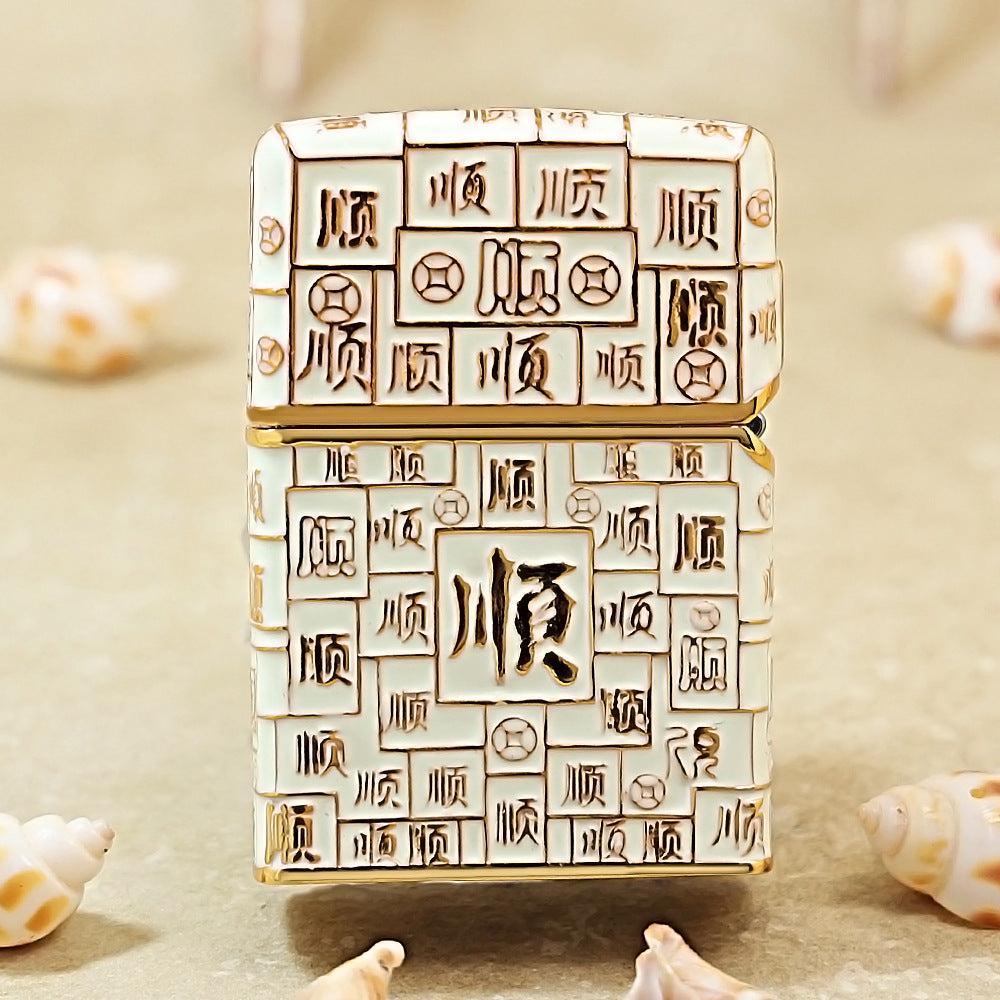 Zippo Gold Shell Case Luminous Mahjong Hundred Smoothness - CM70