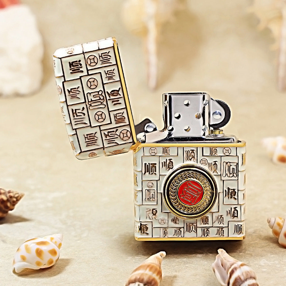 Zippo Gold Shell Case Luminous Mahjong Hundred Smoothness - CM70