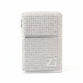Zippo High-Polish Silver Full Crystal Pavé "Zi" Emblem Shell Lighter - CM102