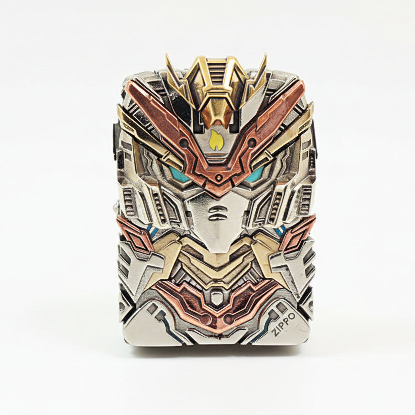 Zippo Satin Chrome Thunder Mecha Armor Shell Case - CM59