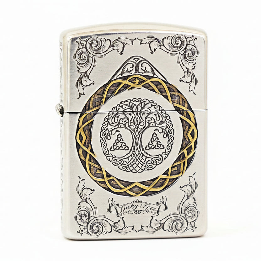 Zippo Silver-Plated Celtic Lucky Tree of Life - DS168