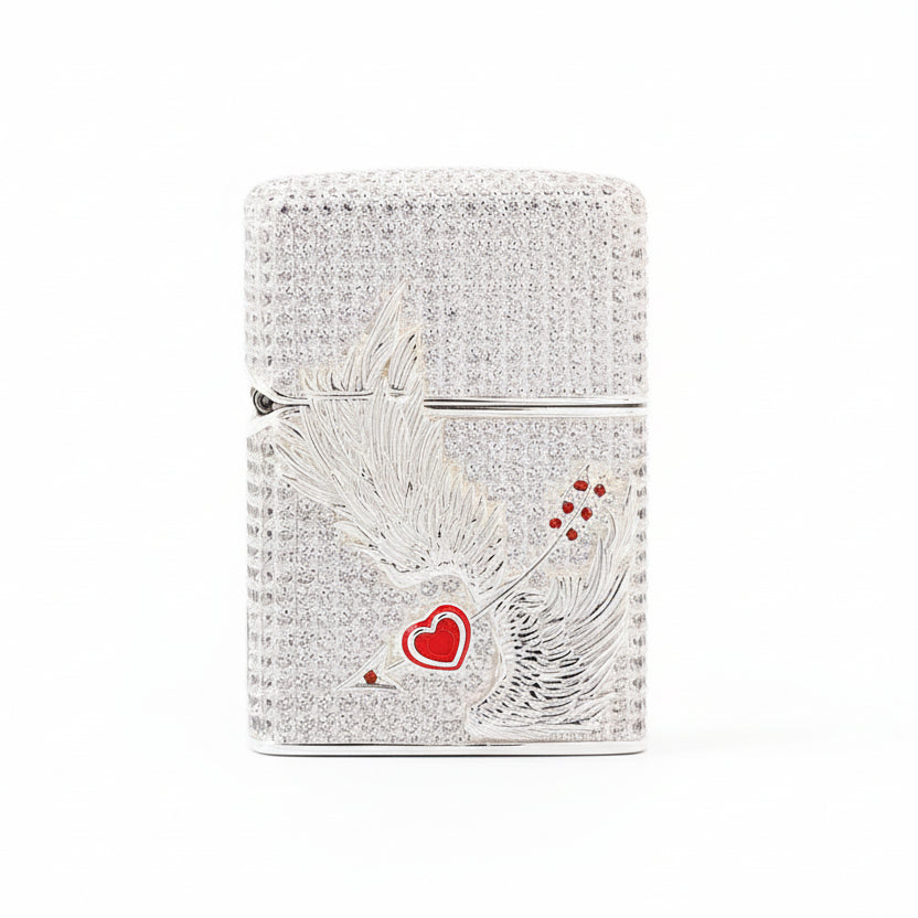 Zippo Silver-Plated Shell Crystal Cupid Arrow - CM81