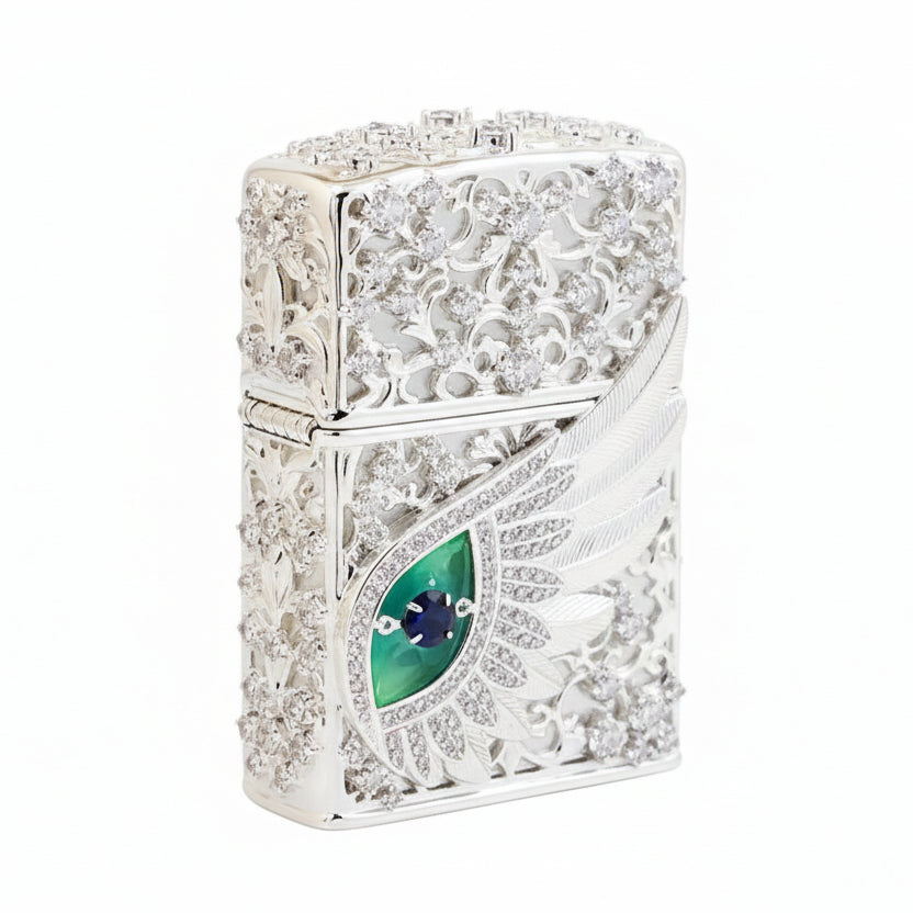 Zippo Silver-Plated Shell Jeweled Angel Eye - CM67