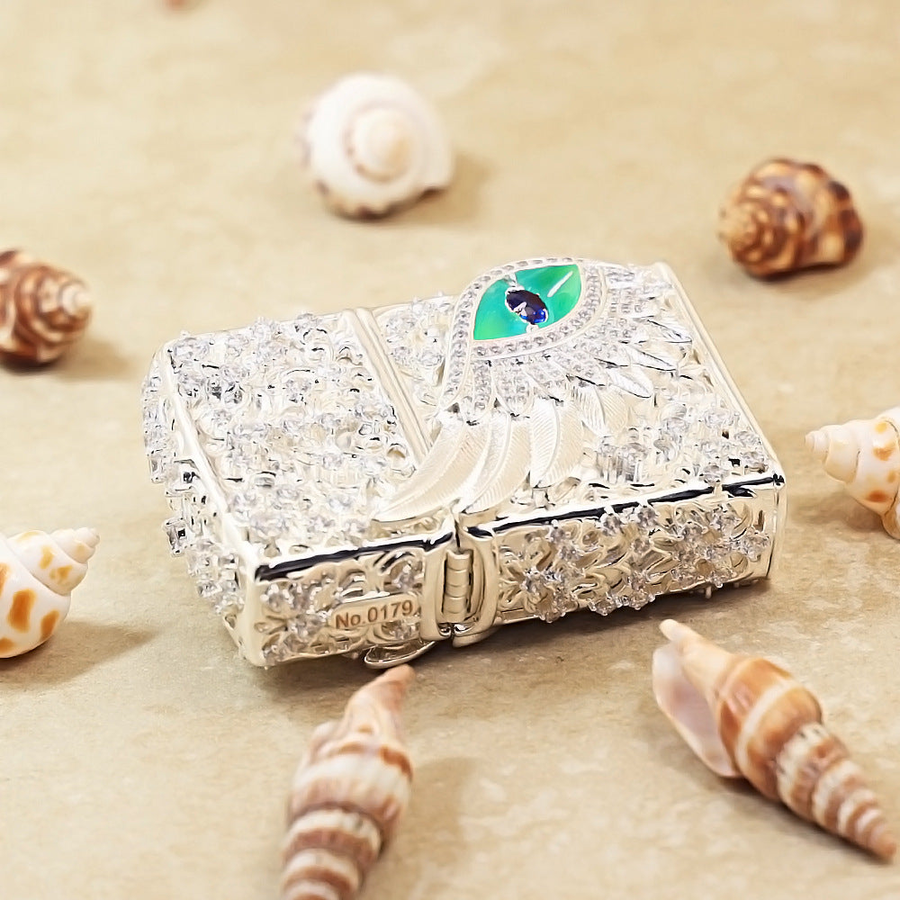 Zippo Silver-Plated Shell Jeweled Angel Eye - CM67
