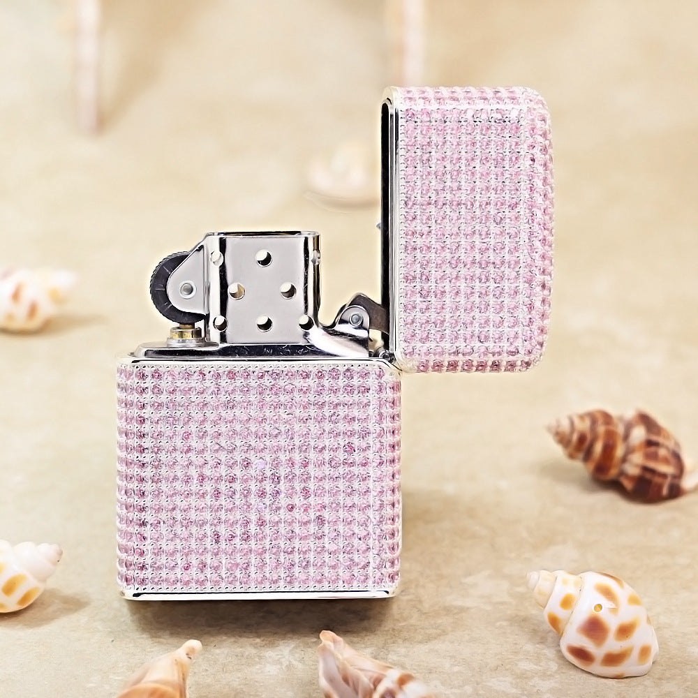 Zippo Silver-Plated Shell Pink Crystal Guardian Angel - CM80