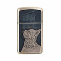 Zippo Slim Antique Silver Starry Sky Feline Spirit Shell Case - CM99