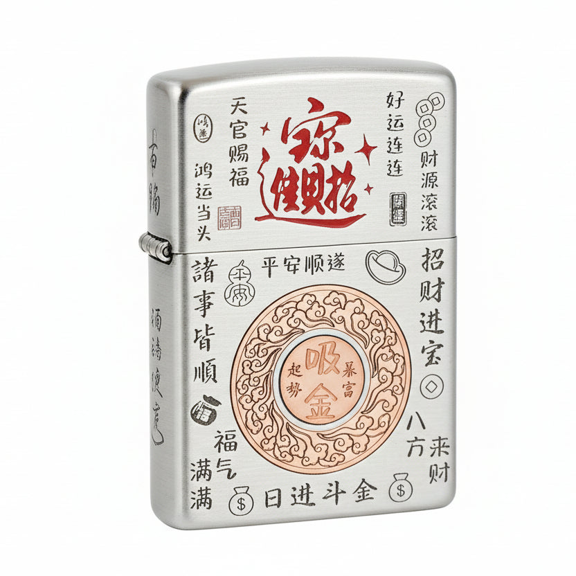 Zippo Smoked Silver Wealth Summoning Decree Edition - DS162
