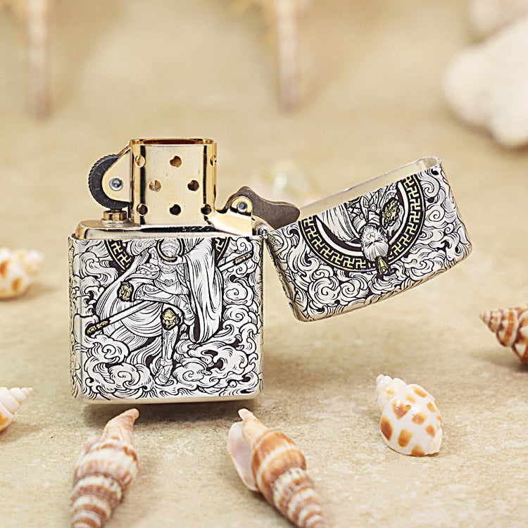 Zippo Two-Tone Silver and Gold Sun Wukong Monkey King Emblem - DS159