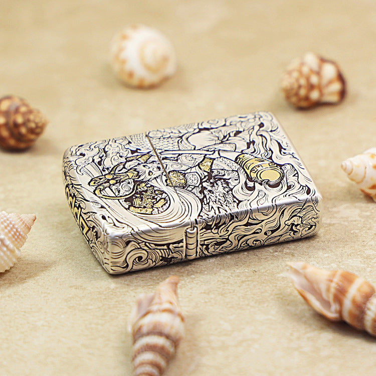 Zippo Two-Tone Silver and Gold Sun Wukong Monkey King Emblem - DS159