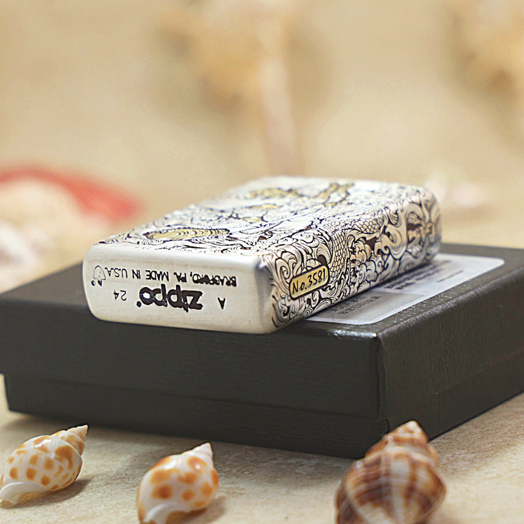 Zippo Two-Tone Silver and Gold Sun Wukong Monkey King Emblem - DS159