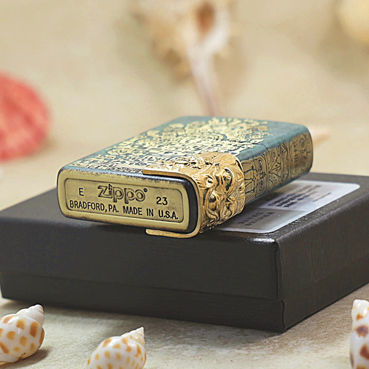 Zippo 'Ancient Maya' Deep Carve with Emblem - DS124