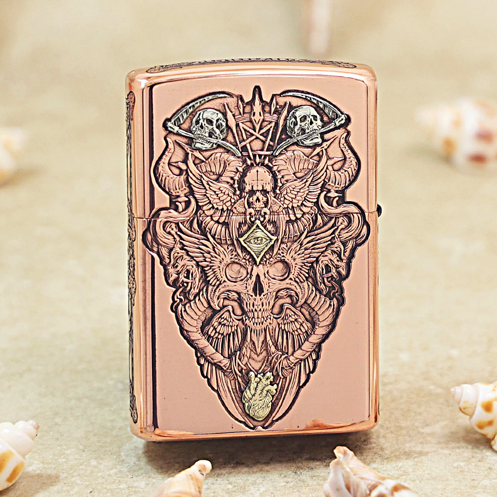 Zippo Heavy Relief Copper Tone Sword of Judgment and Cross - CM18