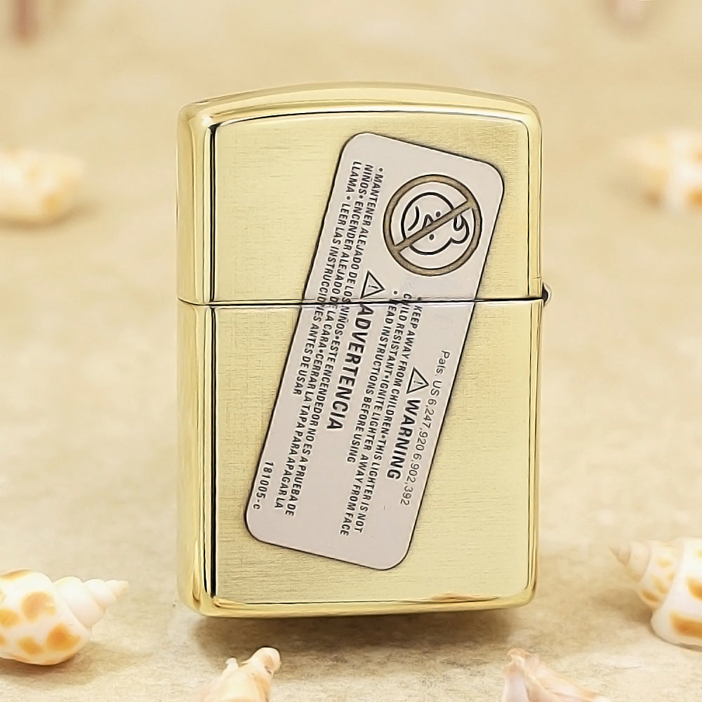 Zippo High Polish Brass Engraved Flint Mechanism Diagram - SC30