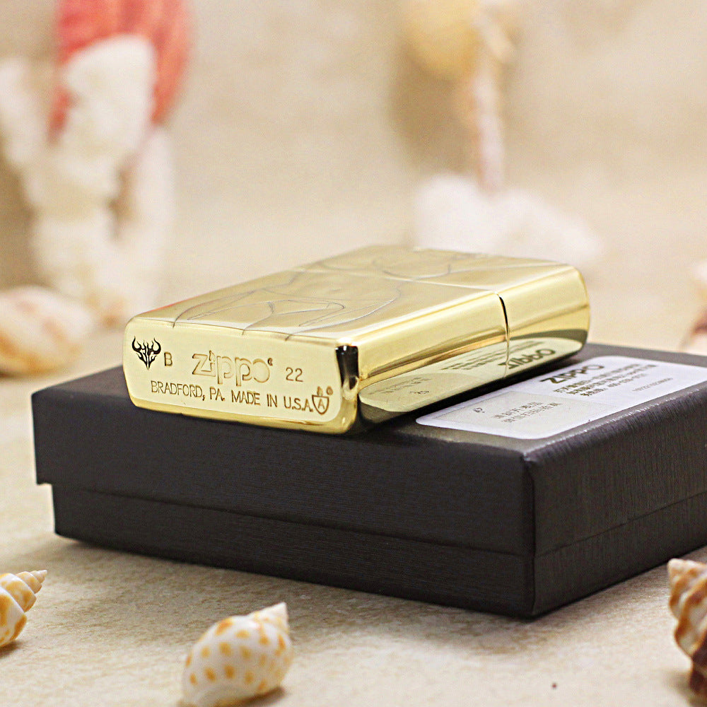 Zippo High Polish Brass Pin-Up Girl Engraved Lingerie - CC108