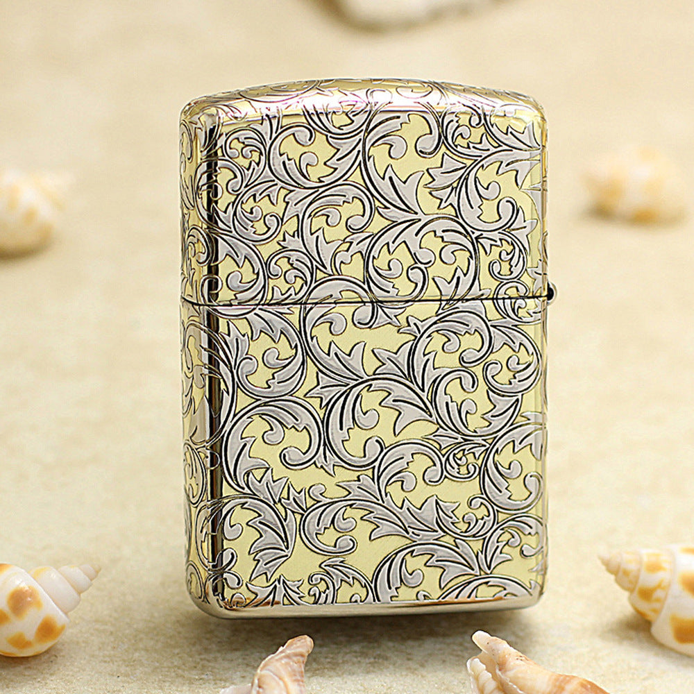 Zippo High Polish Gold Deep Carved Arabesque Scroll Limited Edition - SC06