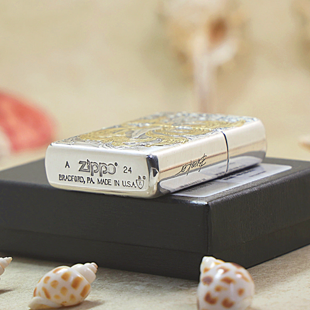 Zippo 'Nine-Tailed Fox Spirit' Deep Carve Two-Tone - DS119