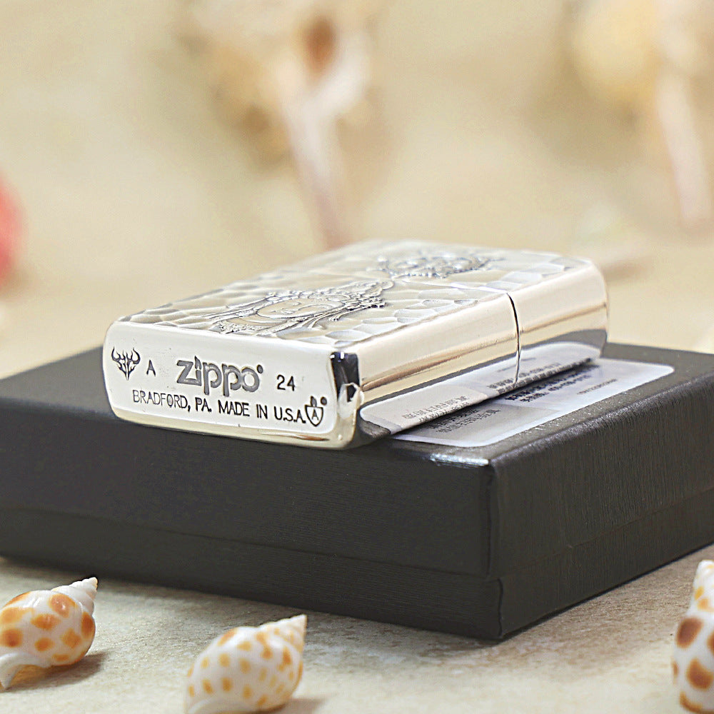 Zippo Silver-Plated 'Guanyin of Compassion' 162-DS68