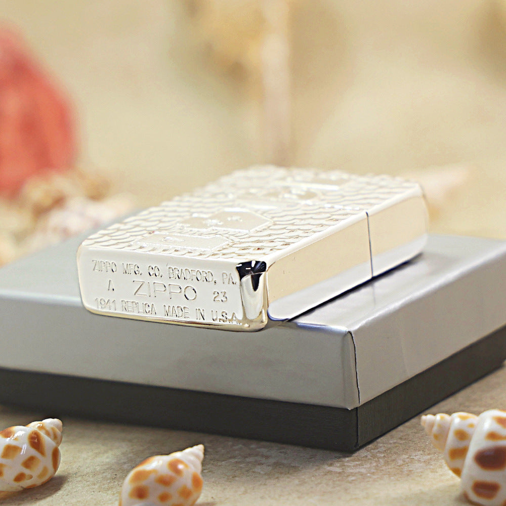 Zippo Silver-Plated 'Meteor Crater' 1941-DS84